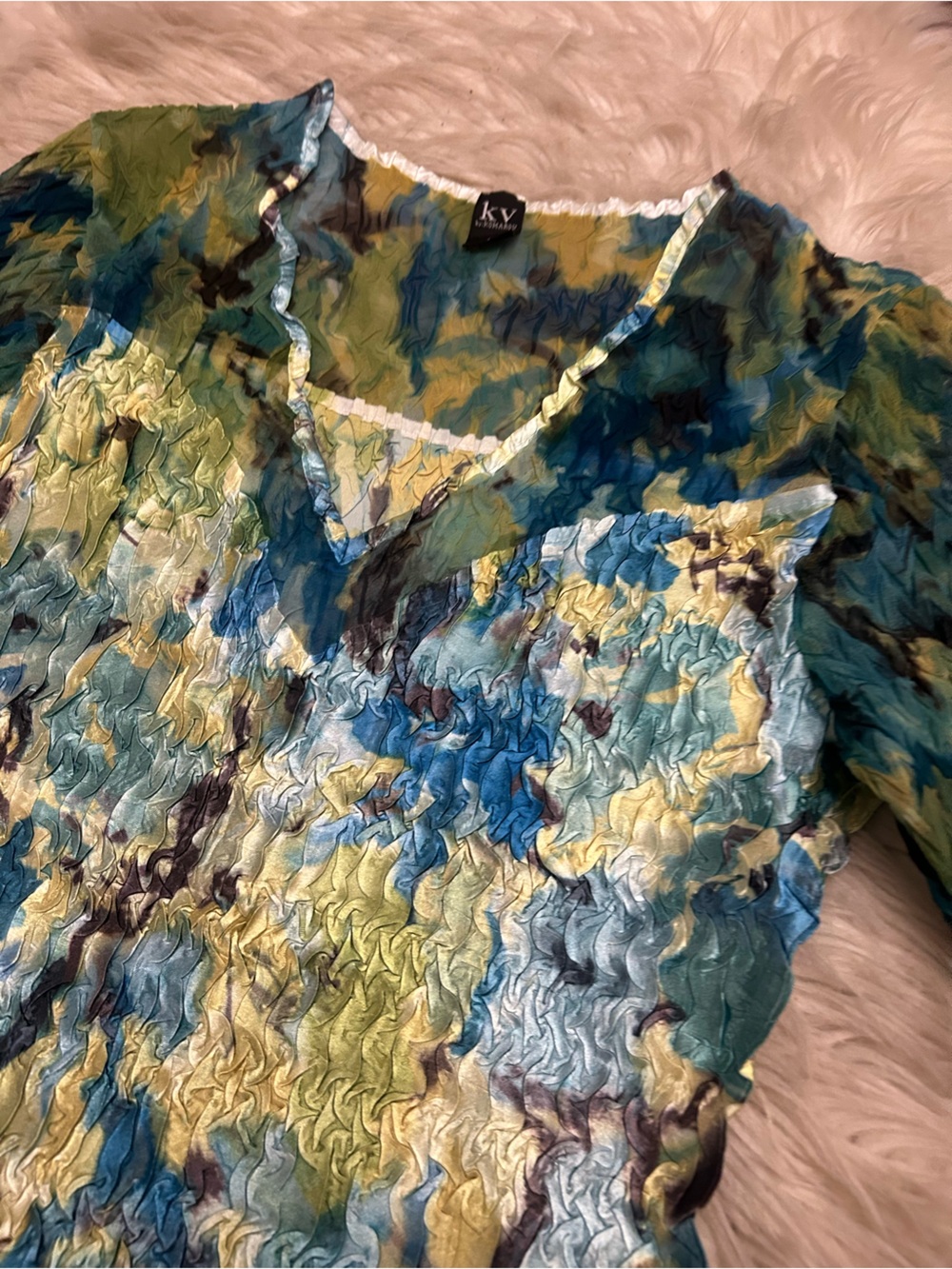KV BY KOMAROV Kringle Style Blouse Sheer Arm & Top *Wearable Art* - Picture 5 of 12